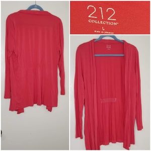 212 Collection Coral Open Front Cardigan Size L